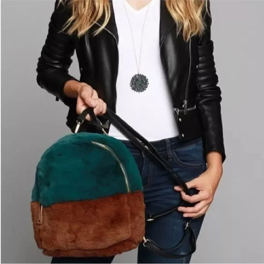 Do Everything in love faux fur back pack NWT